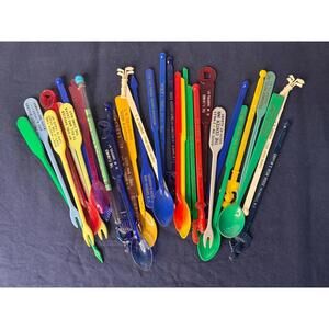 Vintage Swizzle Sticks - Assorted Pack of 30+ from Hudson Valley & Catskills NY
